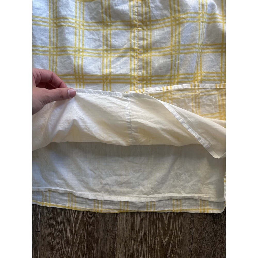 Yellow Plaid Midi Dress Feminine Coquette Romantic Cottagecore Ditsy - Picture 6 of 9